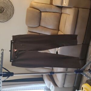 Pink Tartan Women's Dark Brown Dress Pants
